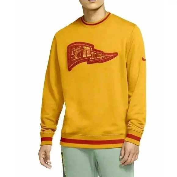Nike Men Yellow Class of 72 Crewneck Pennant Banner Activewear Sweatshir… - Picture 2 of 11
